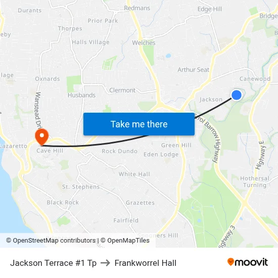 Jackson Terrace #1 Tp to Frankworrel Hall map