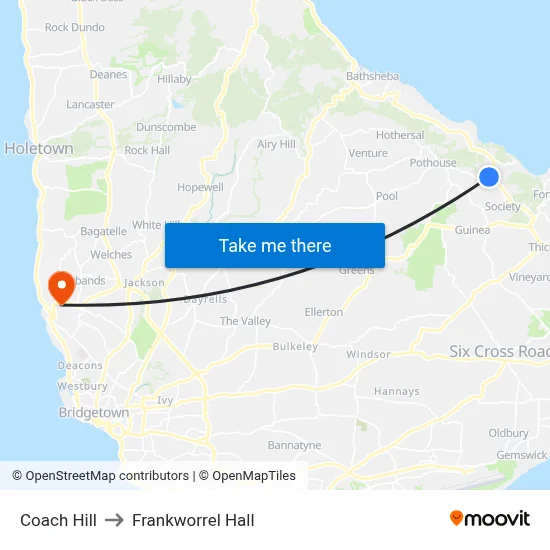 Coach Hill to Frankworrel Hall map