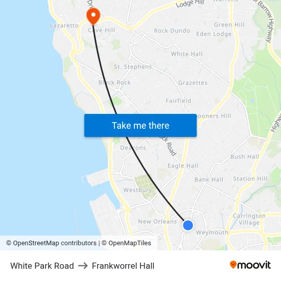 White Park Road to Frankworrel Hall map