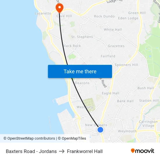 Baxters Road - Jordans to Frankworrel Hall map