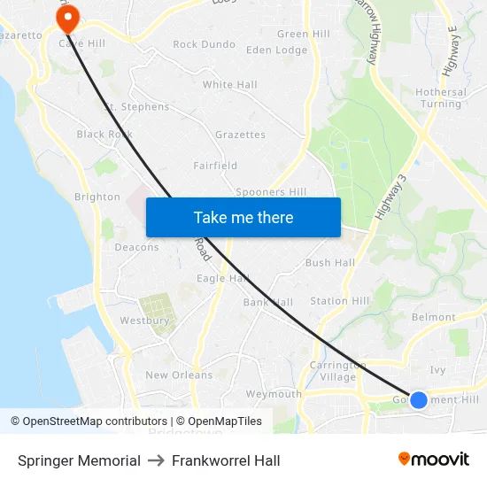 Springer Memorial to Frankworrel Hall map