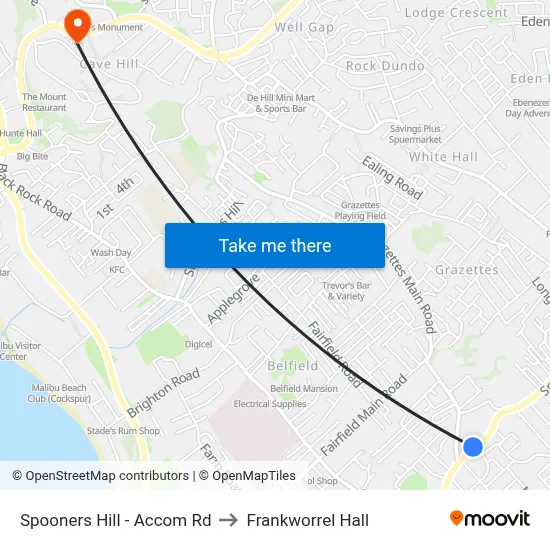 Spooners Hill - Accom Rd to Frankworrel Hall map