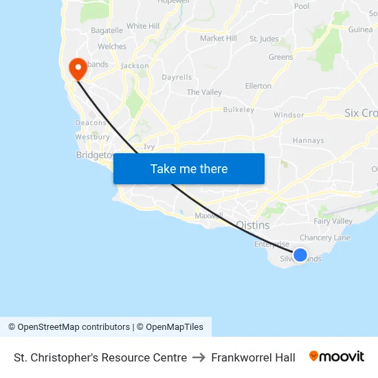 St. Christopher's Resource Centre to Frankworrel Hall map