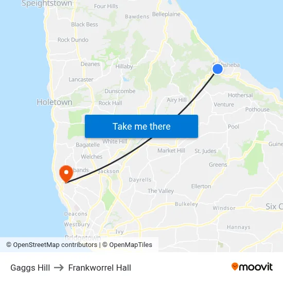 Gaggs Hill to Frankworrel Hall map
