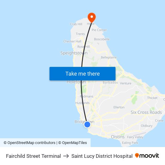 Fairchild Street Terminal to Saint Lucy District Hospital map