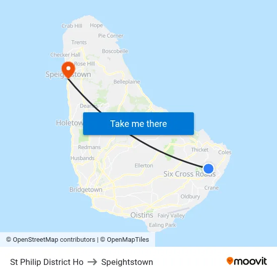 St Philip District Ho to Speightstown map