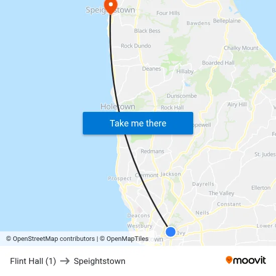 Flint Hall (1) to Speightstown map