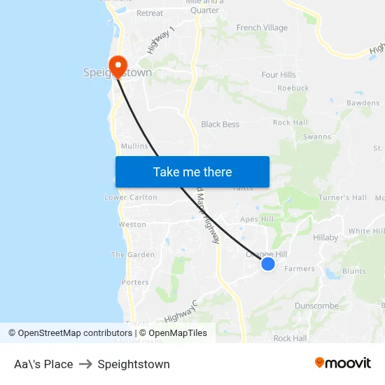 Aa\'s Place to Speightstown map