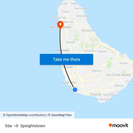 Sda to Speightstown map