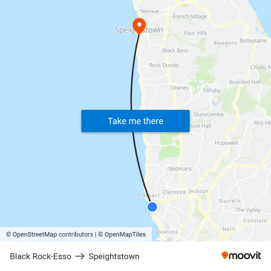 Black Rock-Esso to Speightstown map