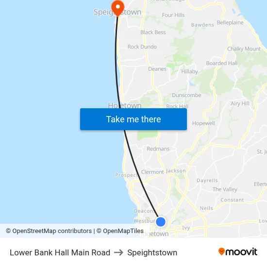 Lower Bank Hall Main Road to Speightstown map