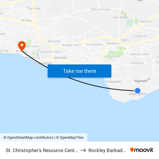 St. Christopher's Resource Centre to Rockley Barbados map