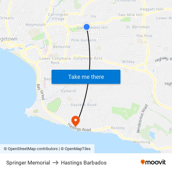 Springer Memorial to Hastings Barbados map