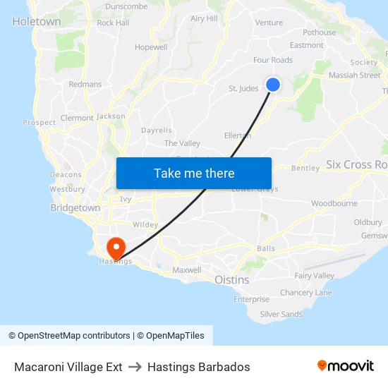 Macaroni Village Ext to Hastings Barbados map