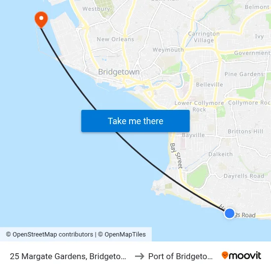 25 Margate Gardens, Bridgetown to Port of Bridgetown map