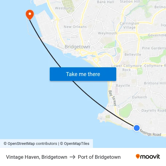 Vintage Haven, Bridgetown to Port of Bridgetown map