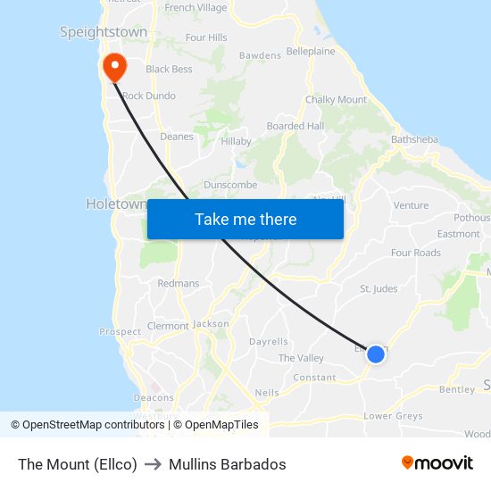 The Mount (Ellco) to Mullins Barbados map