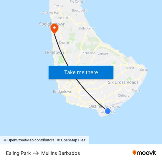 Ealing Park to Mullins Barbados map