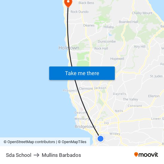 Sda School to Mullins Barbados map