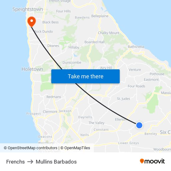 Frenchs to Mullins Barbados map