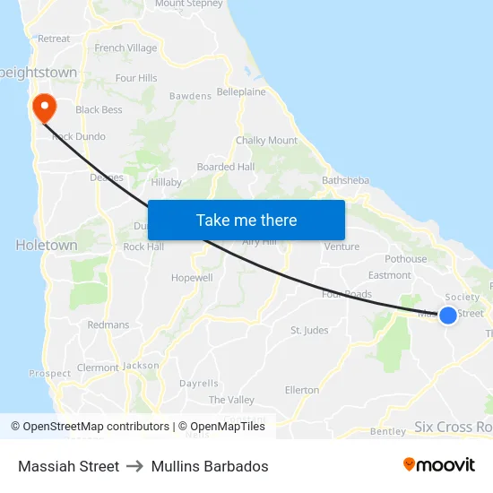 Massiah Street to Mullins Barbados map