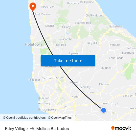 Edey Village to Mullins Barbados map