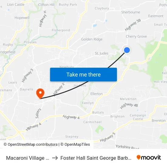 Macaroni Village Ext to Foster Hall Saint George Barbados map