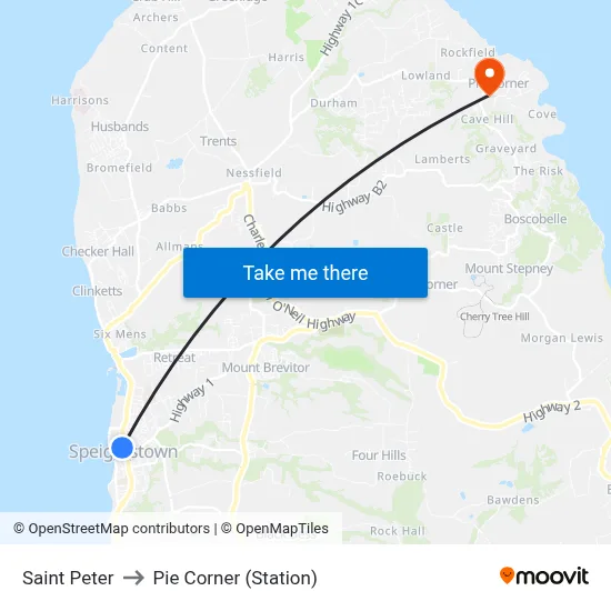 Saint Peter to Pie Corner (Station) map