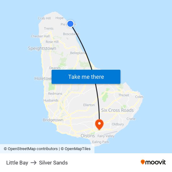 Little Bay to Silver Sands map
