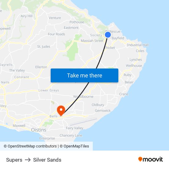 Supers to Silver Sands map