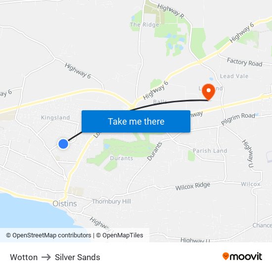 Wotton to Silver Sands map