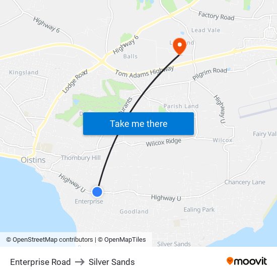 Enterprise Road to Silver Sands map