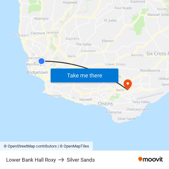 Lower Bank Hall Roxy to Silver Sands map