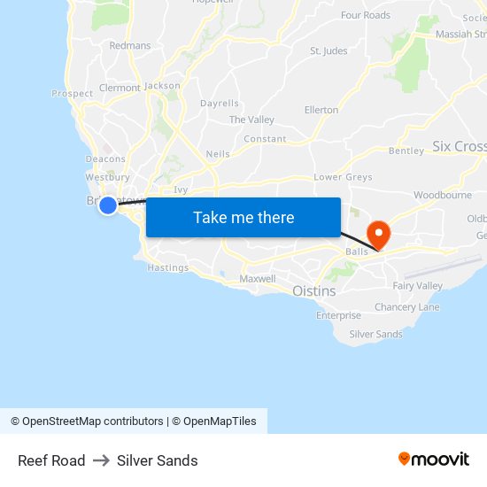 Reef Road to Silver Sands map