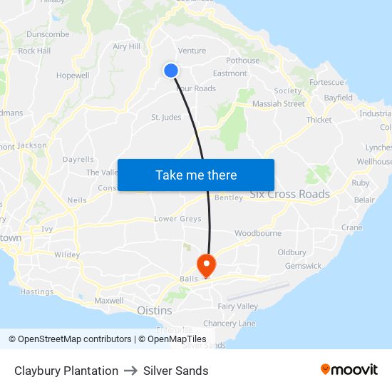 Claybury Plantation to Silver Sands map