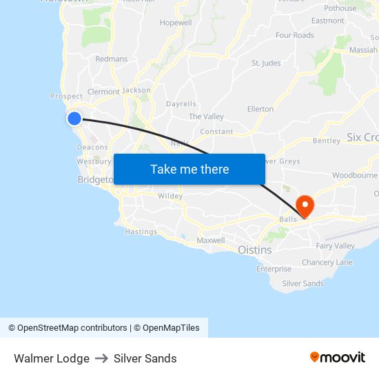 Walmer Lodge to Silver Sands map