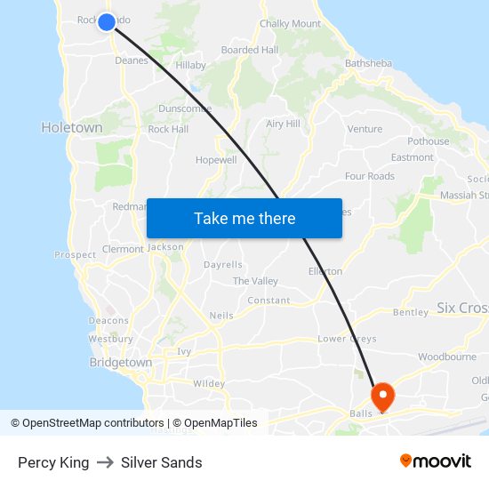 Percy King to Silver Sands map