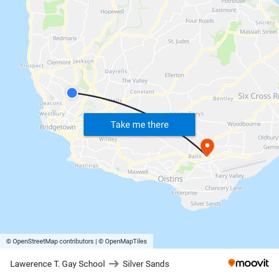 Lawerence T. Gay School to Silver Sands map
