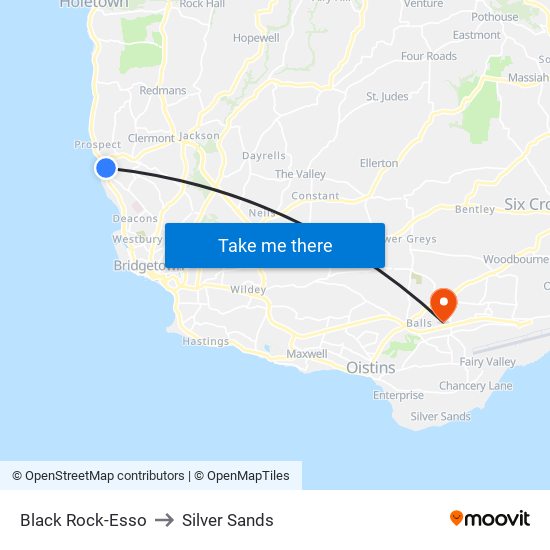 Black Rock-Esso to Silver Sands map