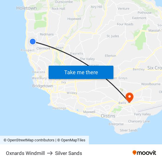 Oxnards Windmill to Silver Sands map