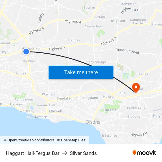 Haggatt Hall-Fergus Bar to Silver Sands map