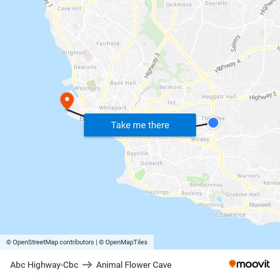 Abc Highway-Cbc to Animal Flower Cave map