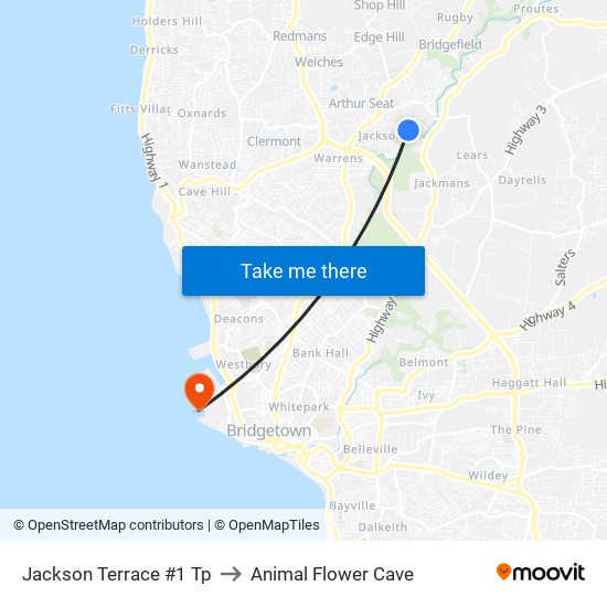 Jackson Terrace #1 Tp to Animal Flower Cave map