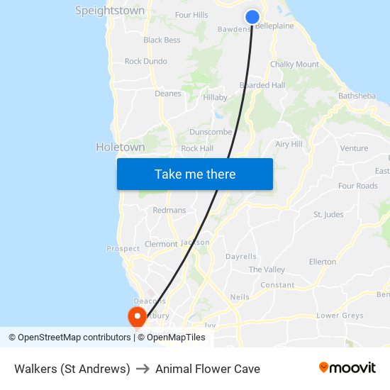 Walkers (St Andrews) to Animal Flower Cave map