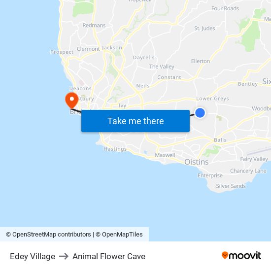 Edey Village to Animal Flower Cave map