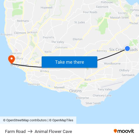 Farm Road to Animal Flower Cave map