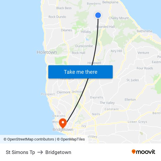 St Simons Tp to Bridgetown map