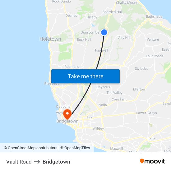 Vault Road to Bridgetown map