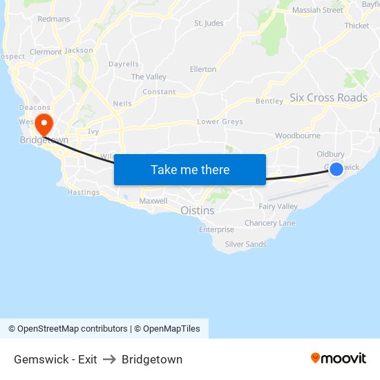Gemswick - Exit to Bridgetown map