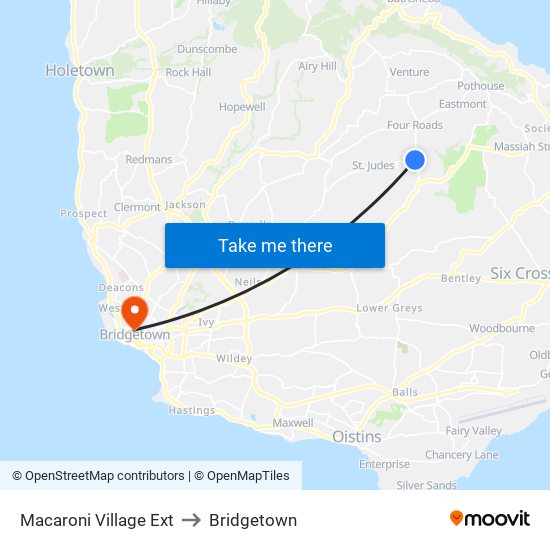 Macaroni Village Ext to Bridgetown map